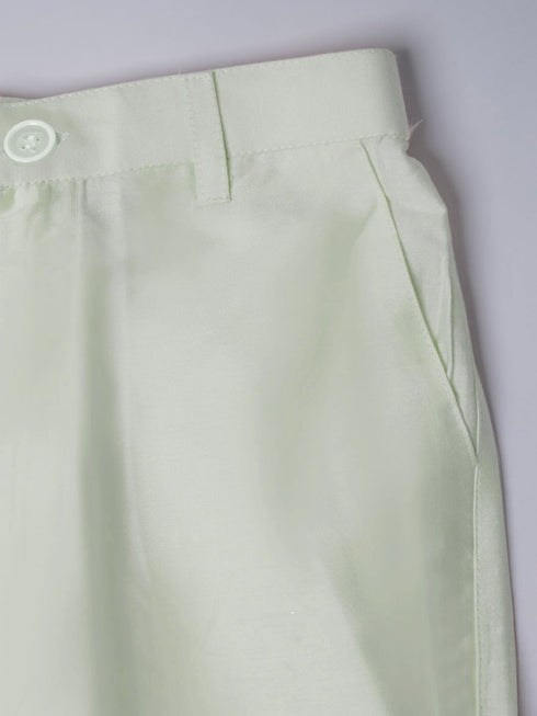 Boy's' Mint Green Jodhpuri, Kurta And Pyjama Set